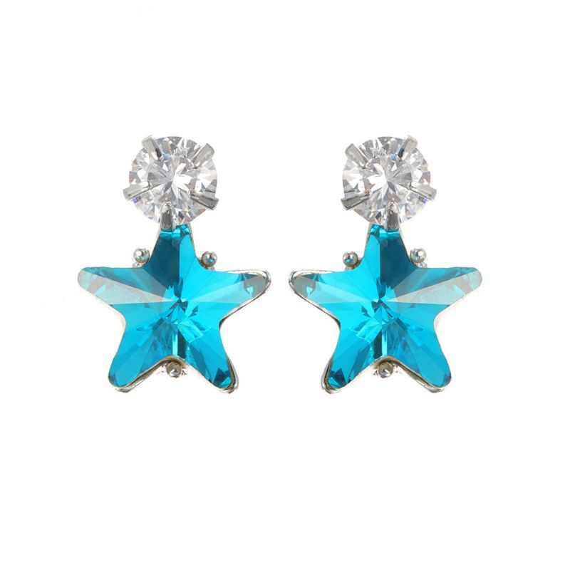 Simple Star Ear Stud Boucles D'oreilles Éblouissantes En Zircone Cubique Star Crystal Piercing Boucles D'oreilles Pour Les Femmes