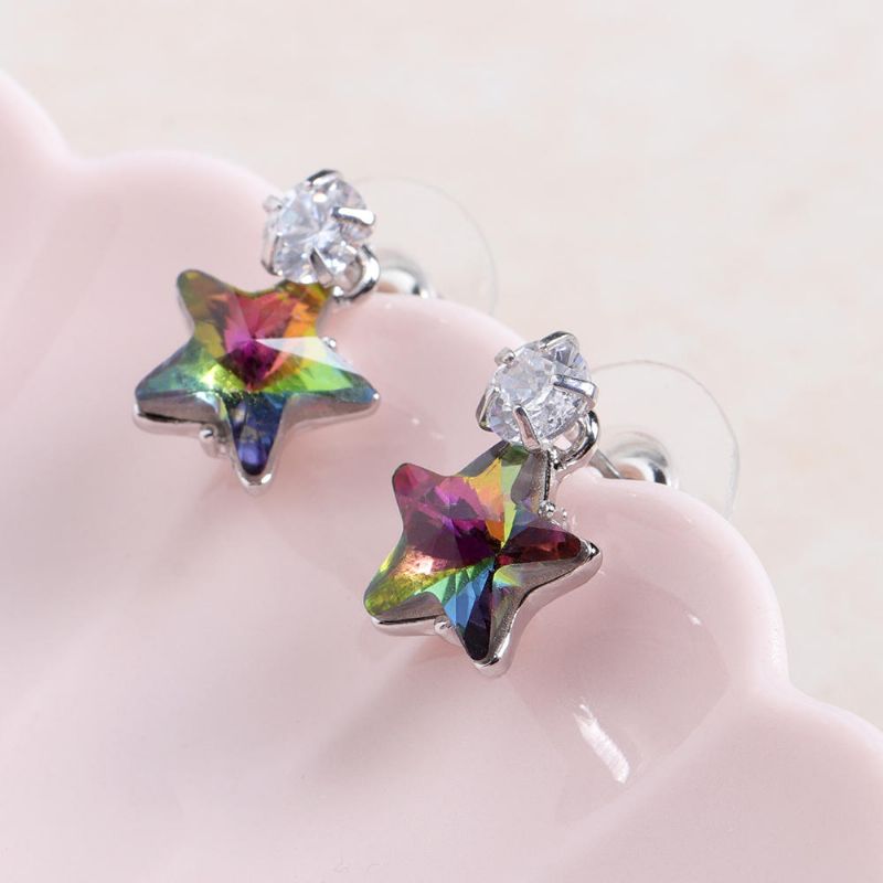 Simple Star Ear Stud Boucles D'oreilles Éblouissantes En Zircone Cubique Star Crystal Piercing Boucles D'oreilles Pour Les Femmes