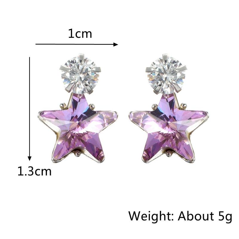 Simple Star Ear Stud Boucles D'oreilles Éblouissantes En Zircone Cubique Star Crystal Piercing Boucles D'oreilles Pour Les Femmes