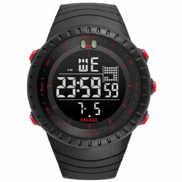 Smael Outdoor Led Display Digital Watch Multifonction Silicone Band Sport Men Watch