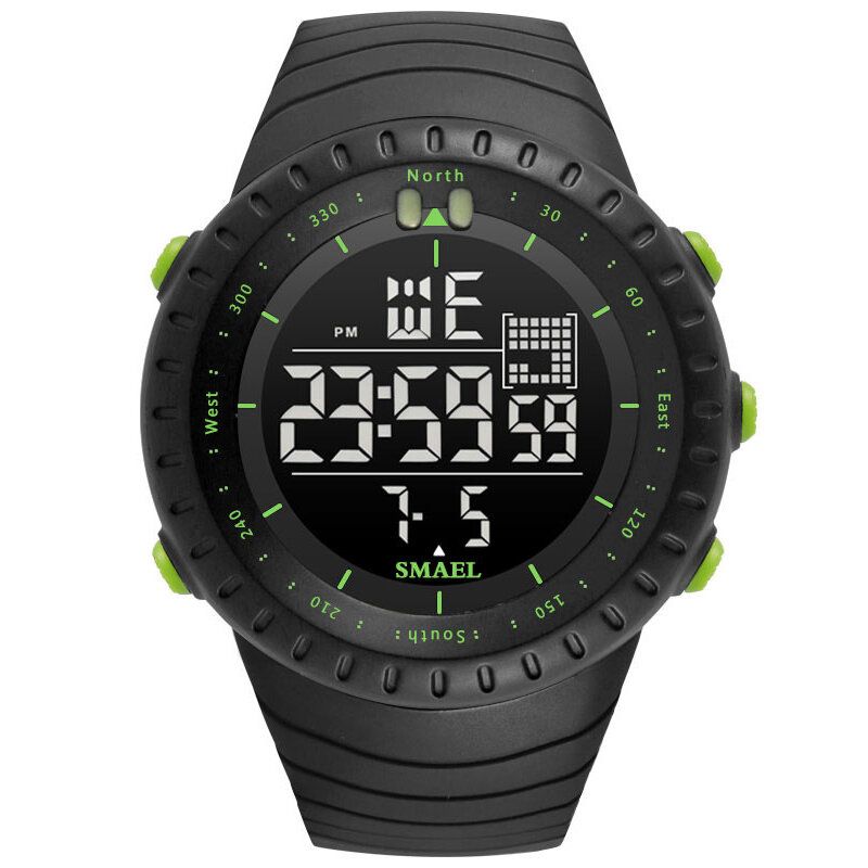 Smael Outdoor Led Display Digital Watch Multifonction Silicone Band Sport Men Watch