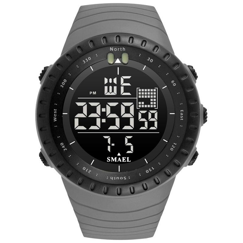 Smael Outdoor Led Display Digital Watch Multifonction Silicone Band Sport Men Watch