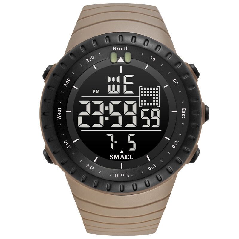 Smael Outdoor Led Display Digital Watch Multifonction Silicone Band Sport Men Watch