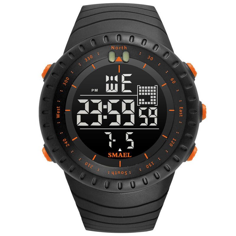 Smael Outdoor Led Display Digital Watch Multifonction Silicone Band Sport Men Watch