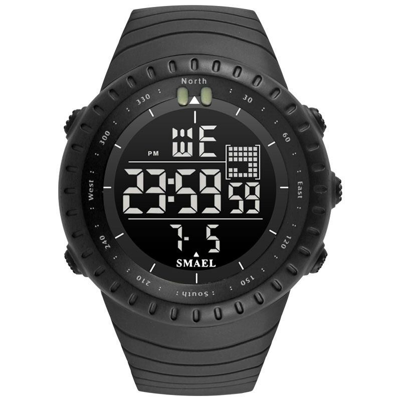 Smael Outdoor Led Display Digital Watch Multifonction Silicone Band Sport Men Watch