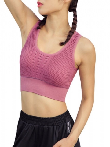 Soutien-gorge De Réservoir De Sport De Couleur Unie Creux Pour Femmes