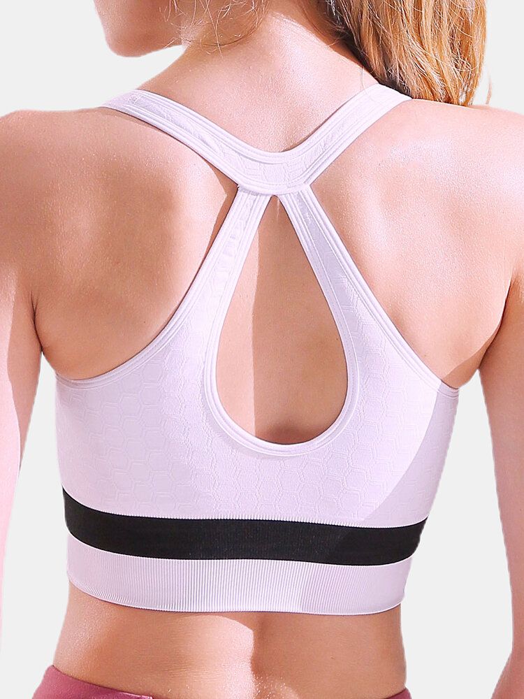 Soutien-gorge De Sport À Fermeture Éclair Sur Le Devant Couverture Complète Antichoc Sans Fil Pour La Salle De Yoga