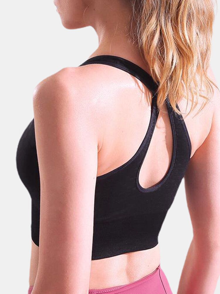 Soutien-gorge De Sport À Fermeture Éclair Sur Le Devant Couverture Complète Antichoc Sans Fil Pour La Salle De Yoga