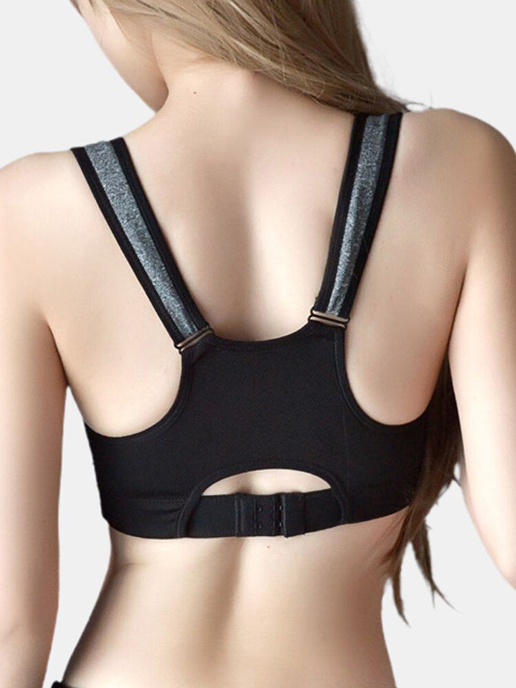 Soutien-gorge De Sport Respirant Uni Antichoc Sans Fil Avec Fermeture Éclair Sur Le Devant