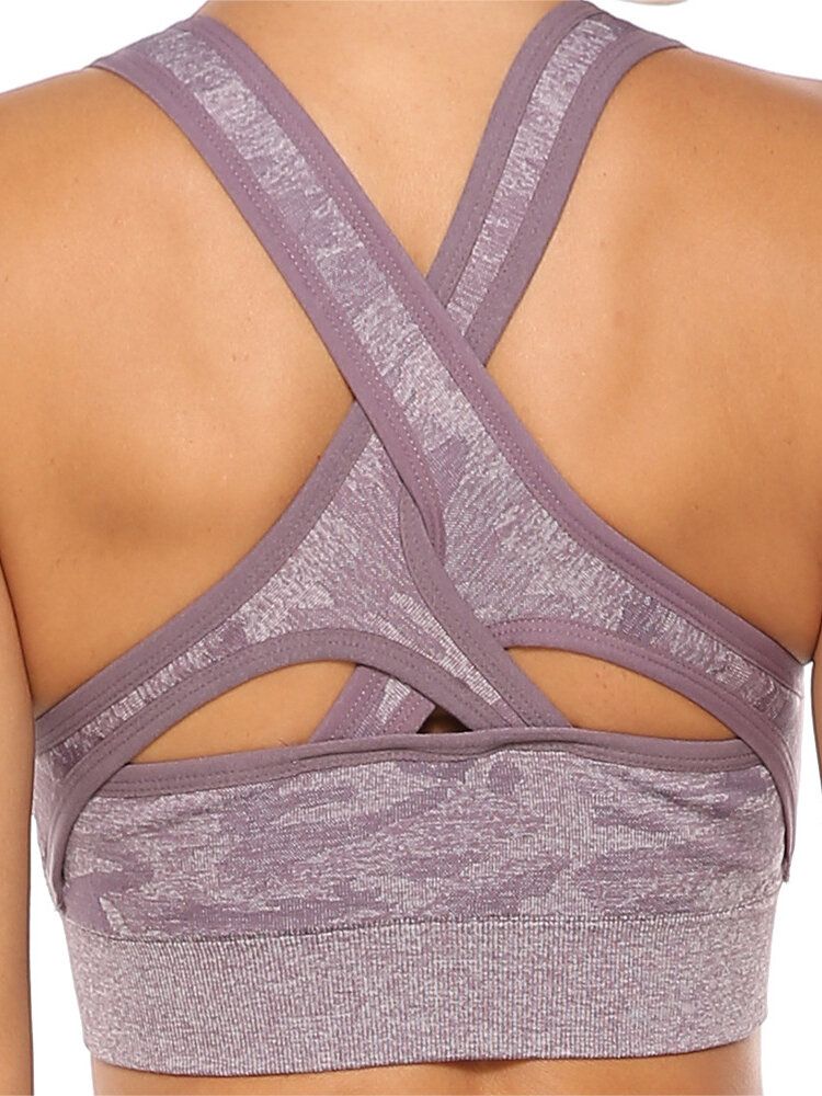 Soutien-gorge De Sport De Yoga Antichoc Respirant Sans Couture Extérieur