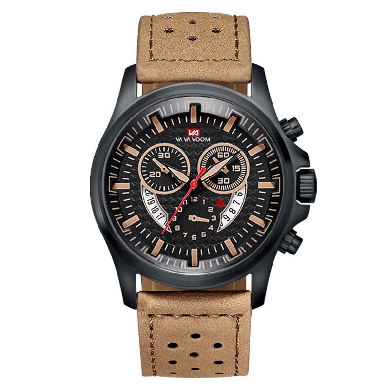 Sport Casual Avec Fenêtre D'affichage De La Date Grand Cadran 3atm Montre À Quartz Étanche Pour Homme