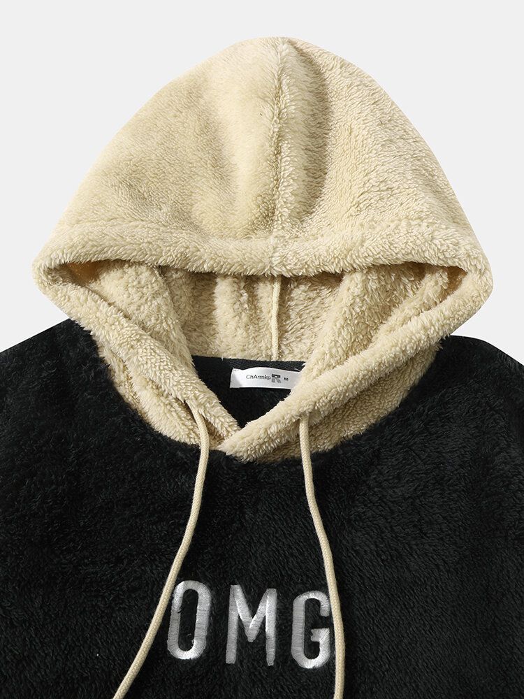 Sweat À Capuche Avec Poche Kangourou Contrastée En Polaire Pour Hommes