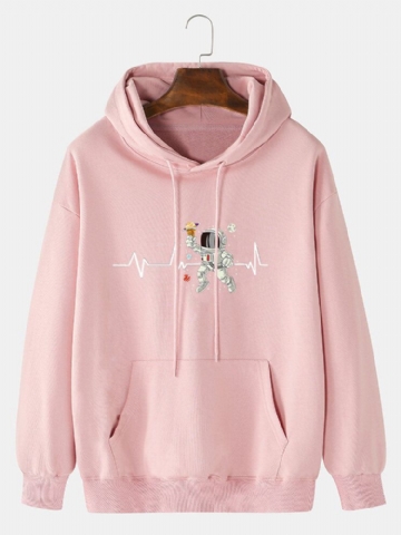 Sweat À Capuche En Coton Avec Cordon De Serrage Pour Homme Ecg Ice Cream Astronaut