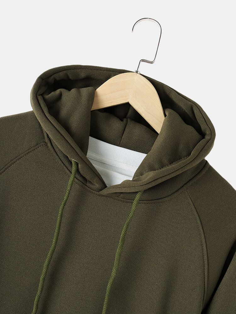 Sweat À Capuche Décontracté Avec Poche À Fermeture Éclair Pour Homme De Couleur Unie