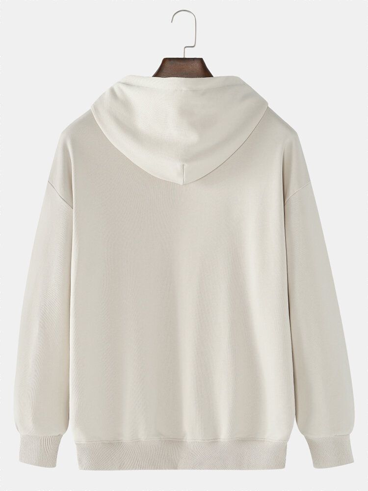 Sweat À Capuche À Manches Longues 100 % Coton Avec Imprimé Ours Mécanique Pour Homme Avec Poche