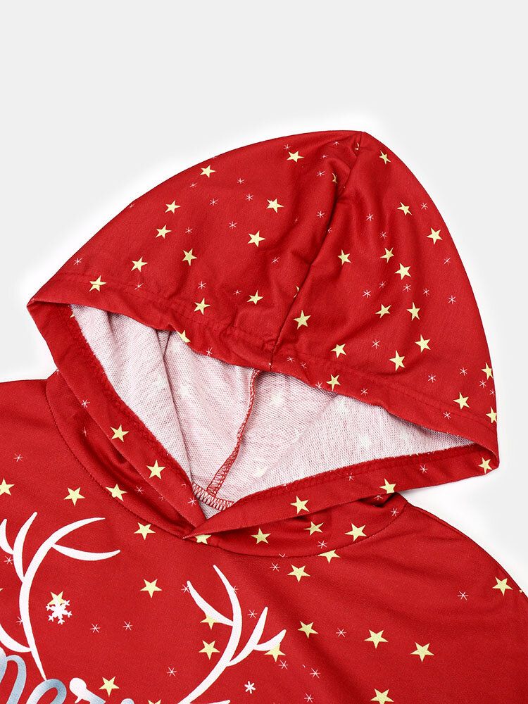 Sweat À Capuche À Manches Longues Avec Motif De Dessin Animé De Noël Pour Femme