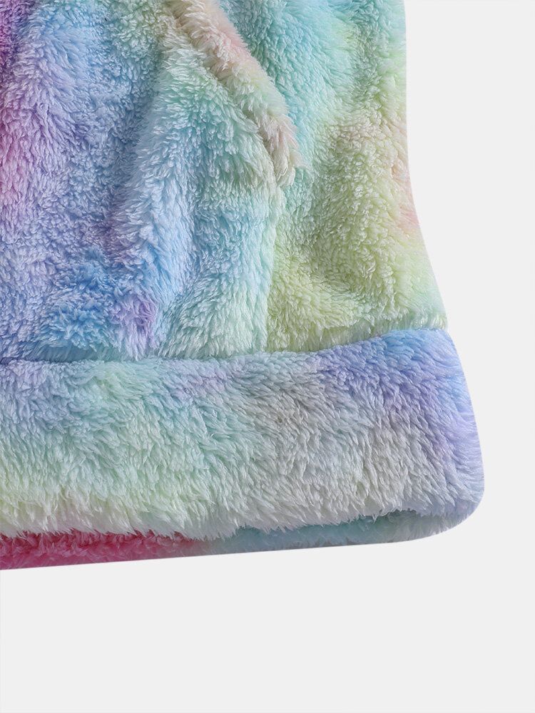 Sweat À Capuche Moelleux À Manches Longues En Peluche Coloré Pour Homme Avec Poche