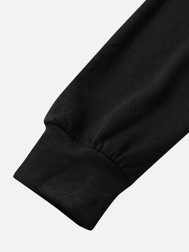 Sweat À Capuche Noir Avec Cordon De Serrage Et Lettre Particulière Pour Homme