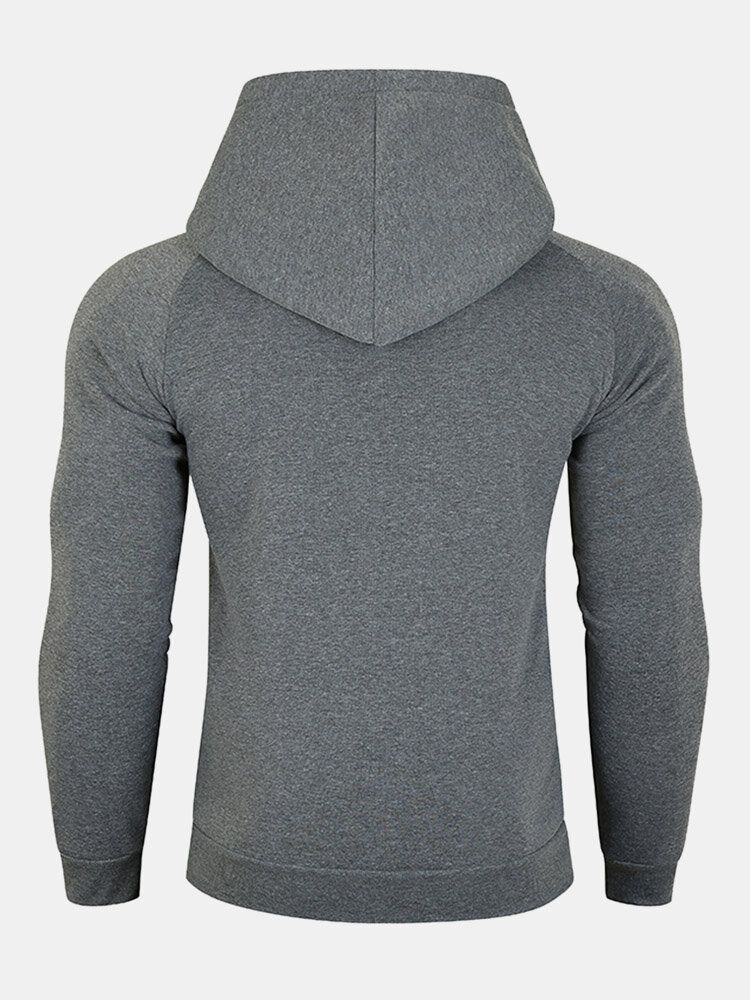 Sweat À Capuche Sport À Manches Raglan Avec Fermeture Éclair Pour Hommes