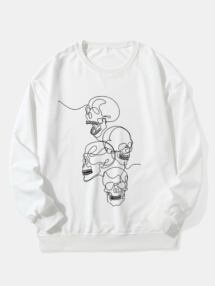 Sweat Décontracté Halloween Skelelon Cartoon Pour Homme