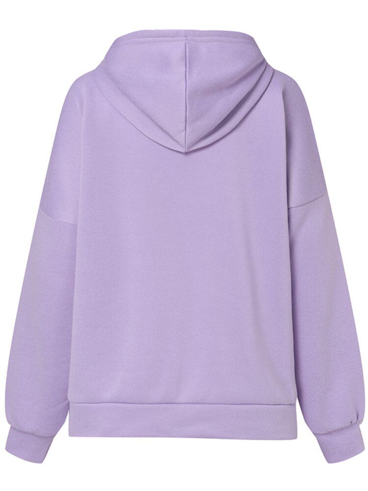 Sweat-shirt À Capuche Avec Fermeture Éclair Sur Le Côté Pour Femmes Avec Poche