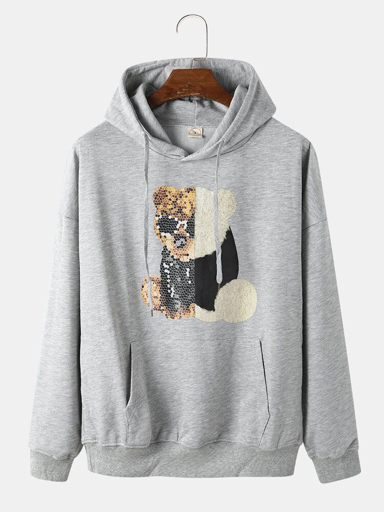 Sweat-shirt À Capuche Avec Poche Kangourou À Paillettes Pour Homme