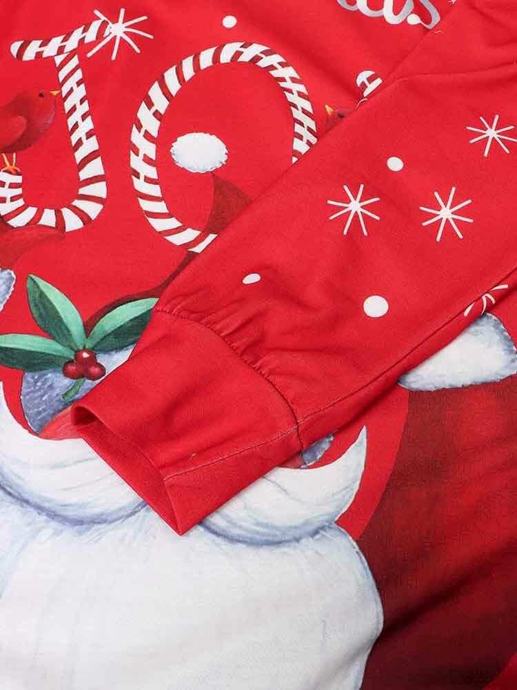 Sweat-shirt À Capuche Décontracté À Manches Longues Avec Motif De Père Noël Pour Femmes