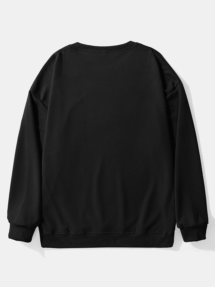 Sweat-shirt À Col Rond Halloween Citrouille Crâne Pour Homme