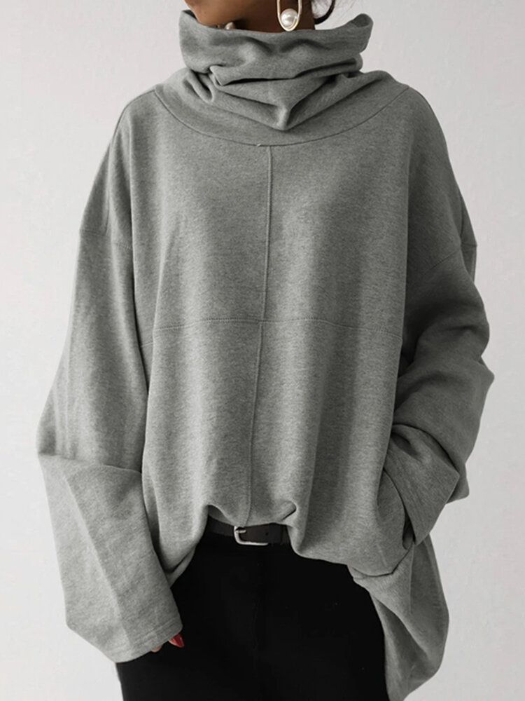 Sweat-shirt À Col Roulé Pour Femme À Manches Larges Et Ample