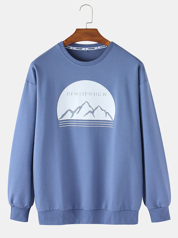 Sweat-shirt Décontracté À Imprimé Graphique De Montagne Pour Hommes