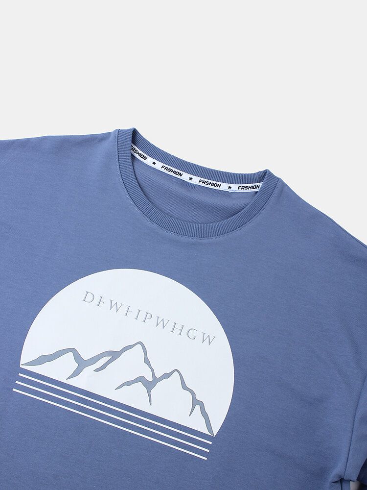 Sweat-shirt Décontracté À Imprimé Graphique De Montagne Pour Hommes