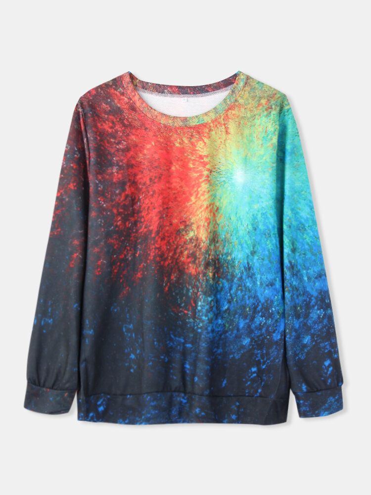 Sweat-shirt Décontracté À Manches Longues Et Imprimé Tie-dye Coloré Pour Femmes