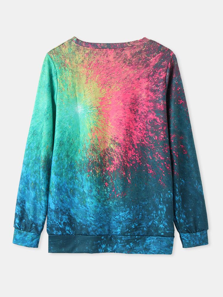 Sweat-shirt Décontracté À Manches Longues Et Imprimé Tie-dye Coloré Pour Femmes