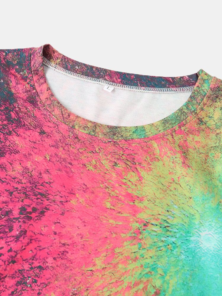 Sweat-shirt Décontracté À Manches Longues Et Imprimé Tie-dye Coloré Pour Femmes