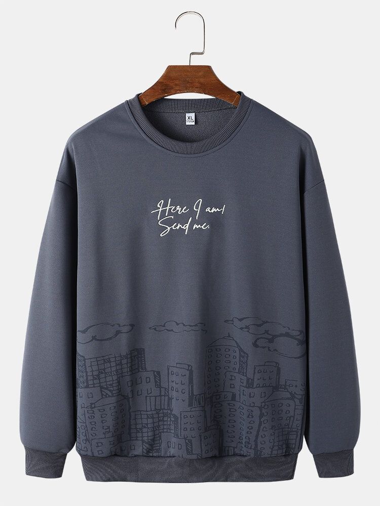 Sweat-shirt À Manches Longues À Motif Paysage Pour Hommes