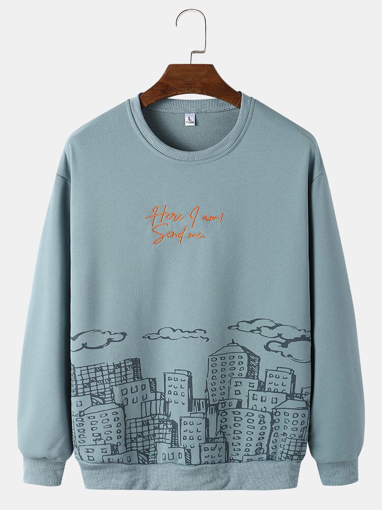 Sweat-shirt À Manches Longues À Motif Paysage Pour Hommes