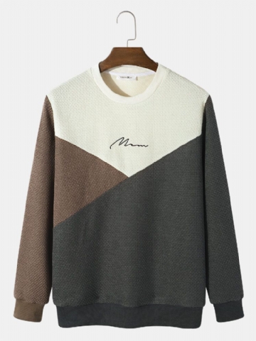 Sweat-shirt À Manches Longues En Tricot Multicolore Pour Homme