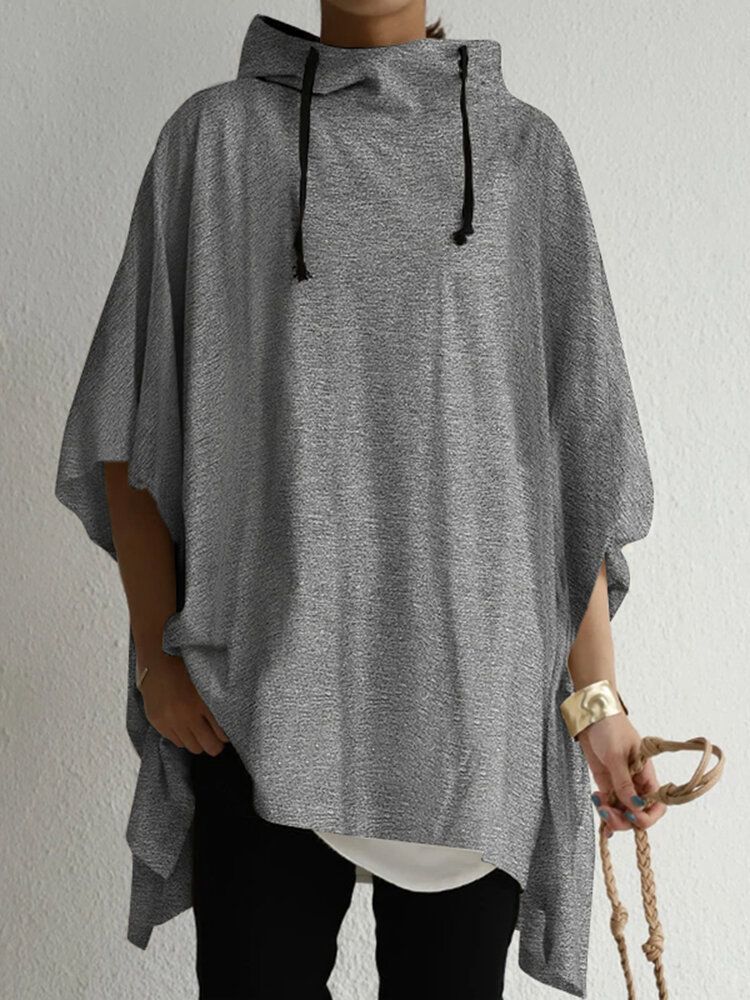 Sweat-shirt À Manches Trois-quarts À Capuche Pour Femmes