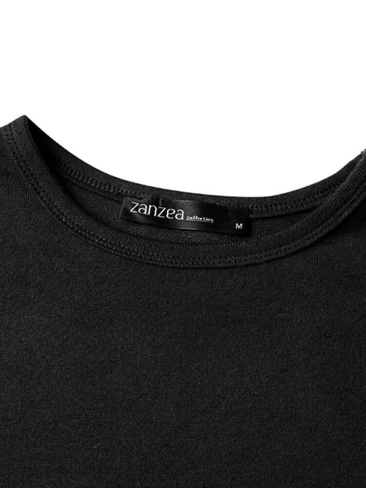 Sweat-shirt Rétro À Manches Longues À Col Rond Pour Femme