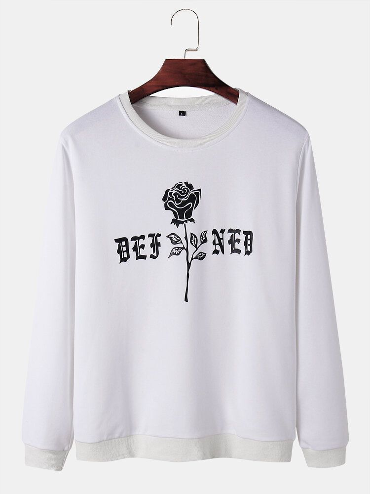 Sweat-shirts En Coton À Col Rond Et Imprimé Monogramme Rose Pour Hommes