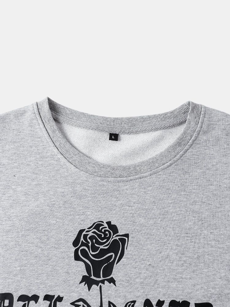 Sweat-shirts En Coton À Col Rond Et Imprimé Monogramme Rose Pour Hommes