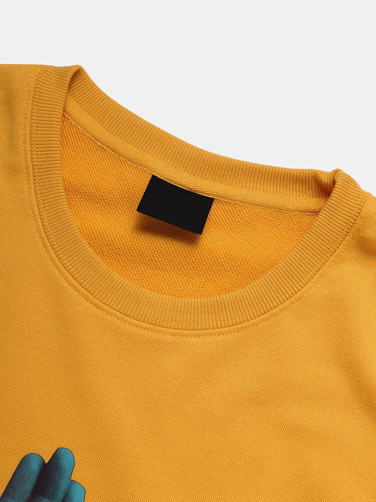 Sweat-shirts À Manches Longues Pour Hommes Avec Lettres Imprimées À La Main