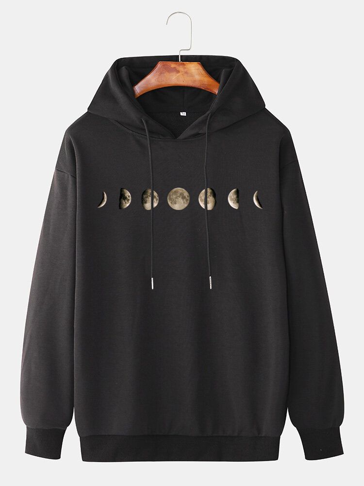 Sweats À Capuche Avec Cordon De Serrage Et Éclipse Lunaire Pour Hommes