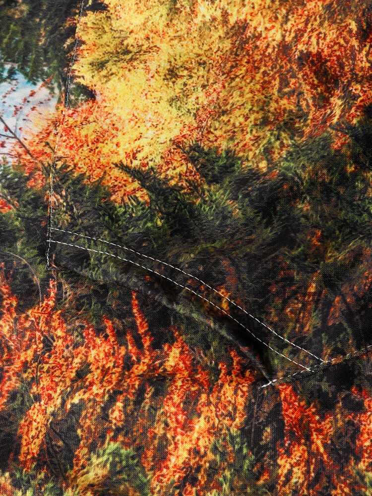 Sweats À Capuche Avec Cordon De Serrage Et Imprimé Paysage Forestier Pour Hommes Avec Poche