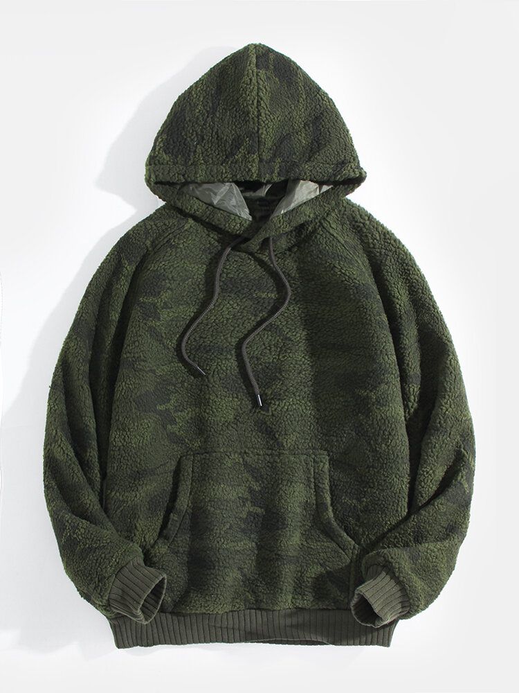 Sweats À Capuche Chauds Et Confortables Camouflage Pour Homme Avec Poche Kangourou