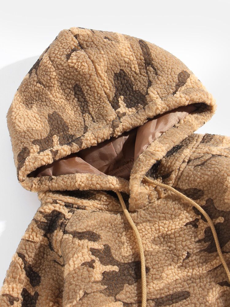 Sweats À Capuche Chauds Et Confortables Camouflage Pour Homme Avec Poche Kangourou