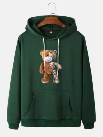 Sweats À Capuche En Coton Avec Cordon De Serrage Pour Homme Avec Poche