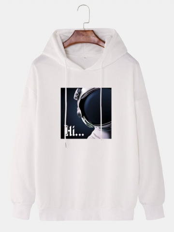 Sweats À Capuche Décontractés À Manches Longues Et Épaules Dénudées Pour Hommes Hi Astronaut Print