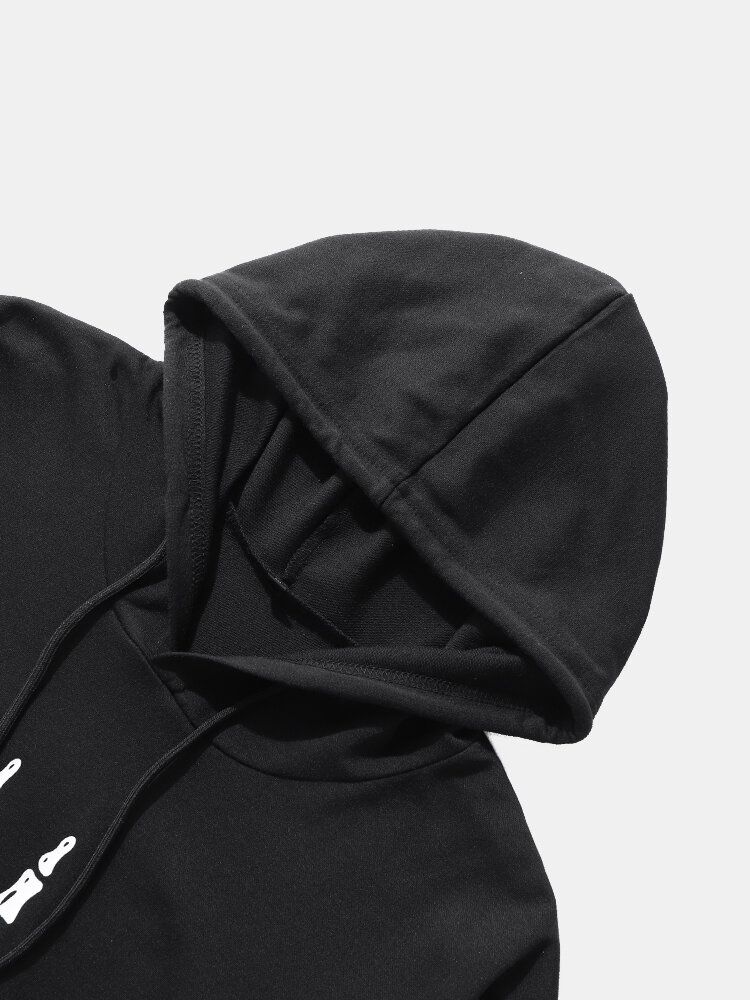 Sweats À Capuche De Poche À Lacets Noirs Pour Hommes