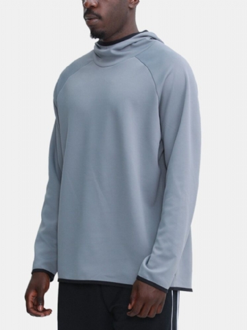 Sweats À Capuche De Sport À Manches Raglan De Couleur Unie Pour Hommes